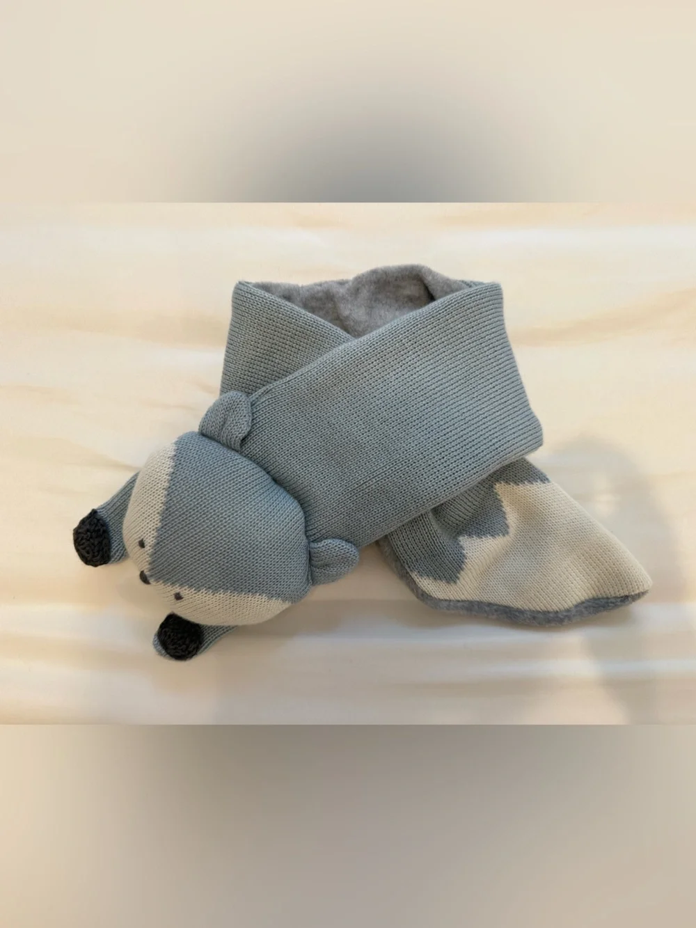 Paco Rabanne Baby Light Blue and Cream Knit Kids Scarf